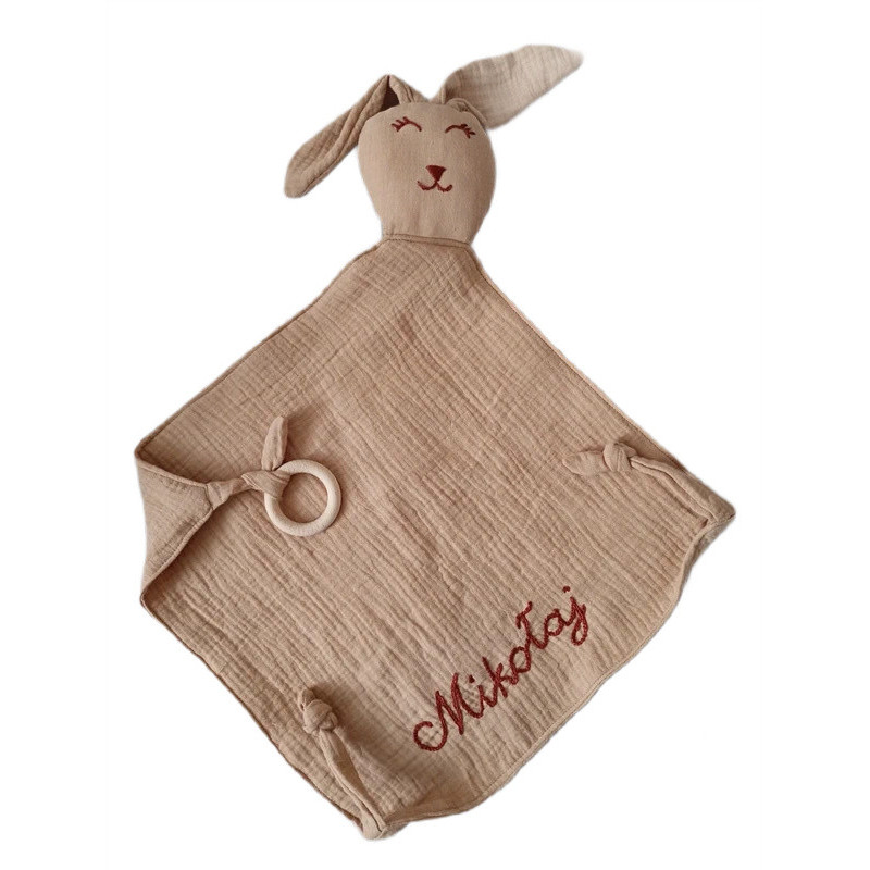 przytulanka muślinowa uspokajacz imie personalizacja