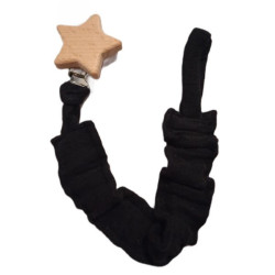 Zawieszka do smoczka muślinowa elastyczna Czarna