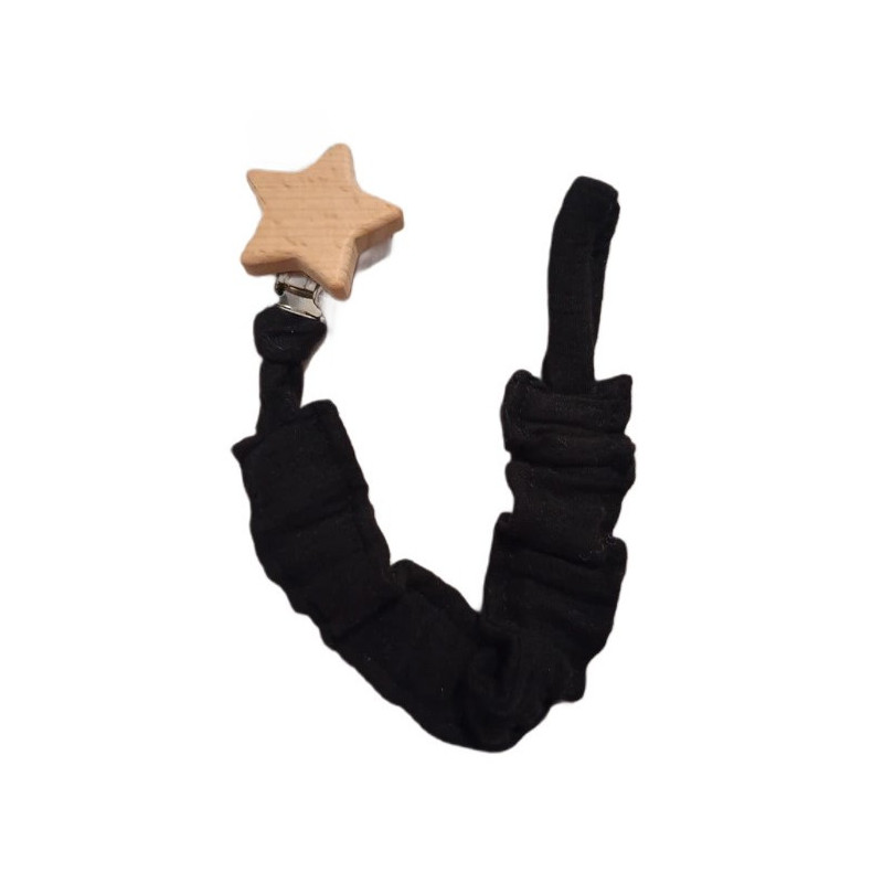 Zawieszka do smoczka muślinowa elastyczna Czarna