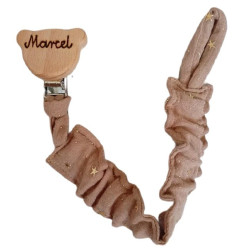 zawieszka do smoczka elastyczna muślinowa imię personalizacja