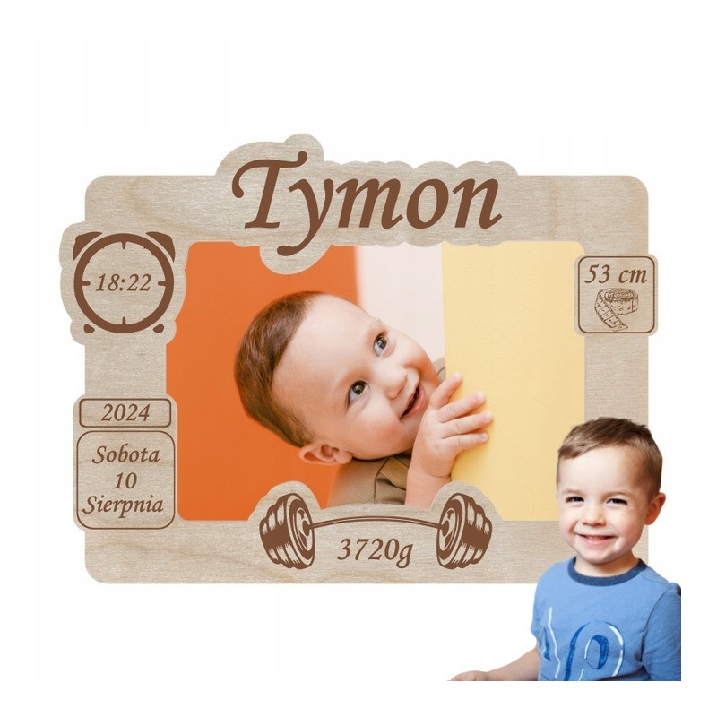 METRYCZKA DLA DZIECKA RAMKA NA ZDJĘCIE DZIECIĘCA PERSONALIZOWANA NARODZINY