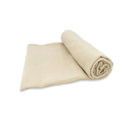 KOCYK - otulacz 120x120 MUŚLIN bawełna 100% ciepły beż