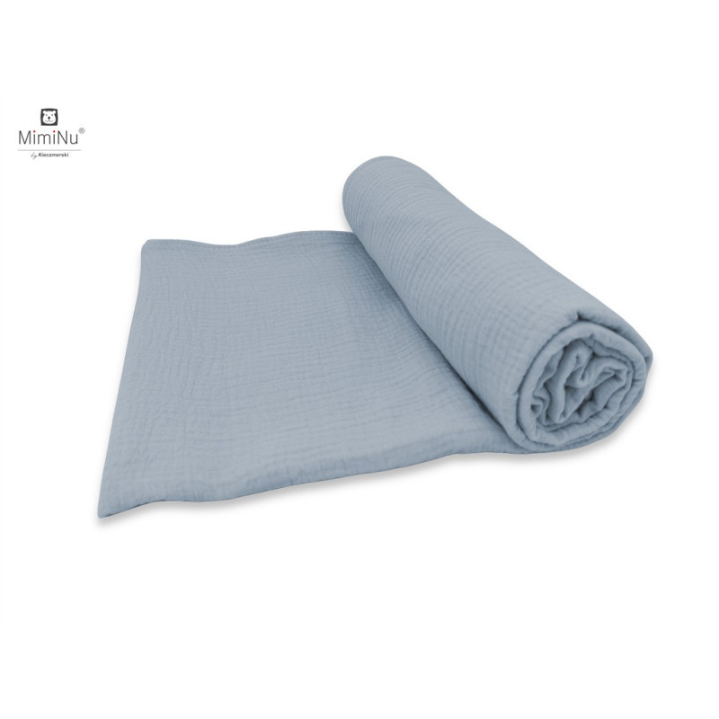 Pielucha - otulacz 120x120 MUŚLIN bawełna 100% jeans