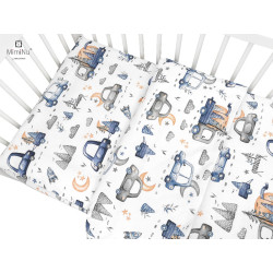 KIECZMERSKI Pościel C-2 100x135 cm MIMINU DESIGN Samochodziki niebieskie bawełna 100%