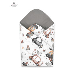 KIECZMERSKI Rożek standard 75x75 cm MIMINU DESIGN Samochodziki szare bawełna 100%
