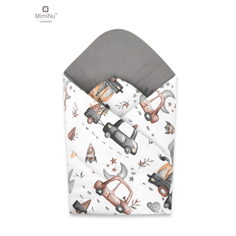 KIECZMERSKI Rożek standard 75x75 cm MIMINU DESIGN Samochodziki szare bawełna 100%