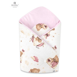 KIECZMERSKI Rożek usztywniony 75x75 cm MIMINU DESIGN Misiowe Sny róż bawełna 100%